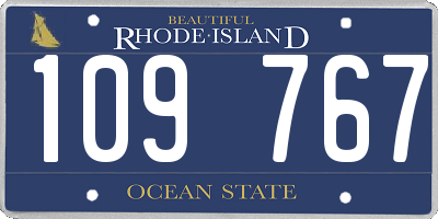 RI license plate 109767
