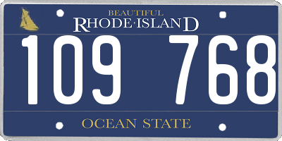 RI license plate 109768