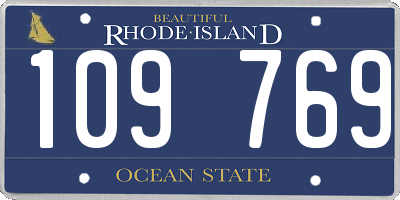 RI license plate 109769