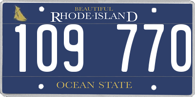 RI license plate 109770