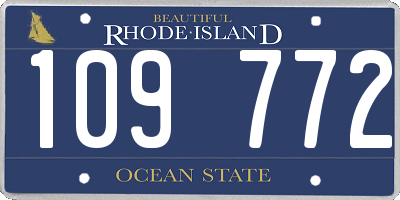 RI license plate 109772