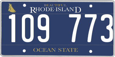 RI license plate 109773