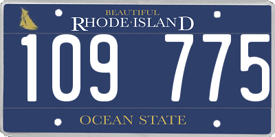 RI license plate 109775