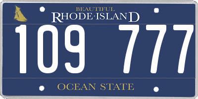 RI license plate 109777