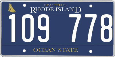 RI license plate 109778