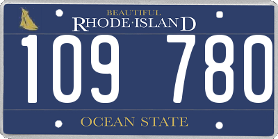 RI license plate 109780