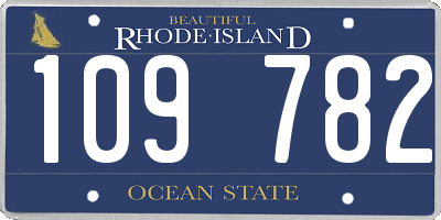 RI license plate 109782