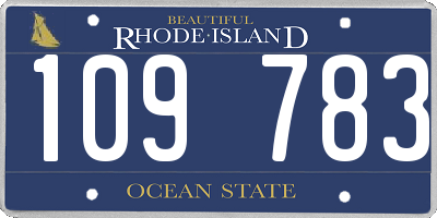 RI license plate 109783