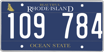 RI license plate 109784