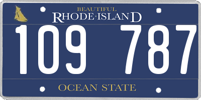 RI license plate 109787