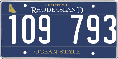 RI license plate 109793