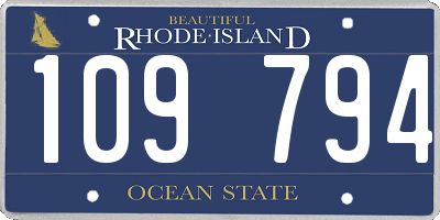 RI license plate 109794