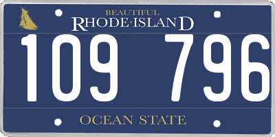 RI license plate 109796