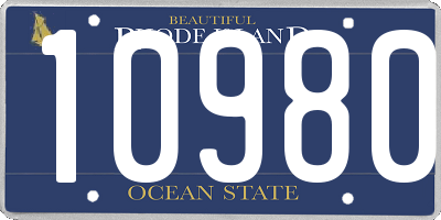 RI license plate 10980