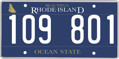 RI license plate 109801