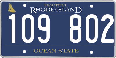RI license plate 109802