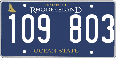 RI license plate 109803