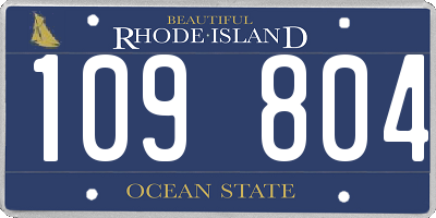 RI license plate 109804