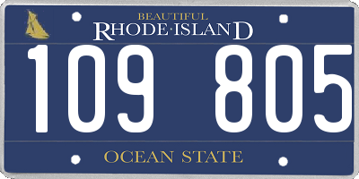 RI license plate 109805