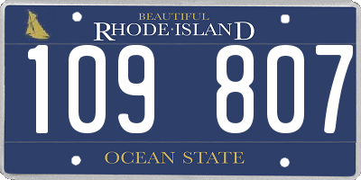RI license plate 109807