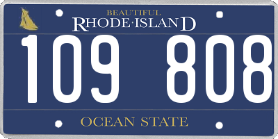 RI license plate 109808