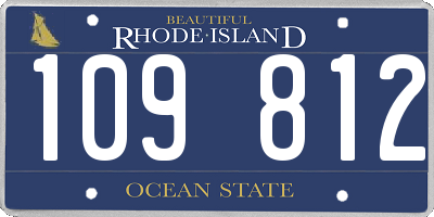 RI license plate 109812