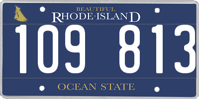 RI license plate 109813
