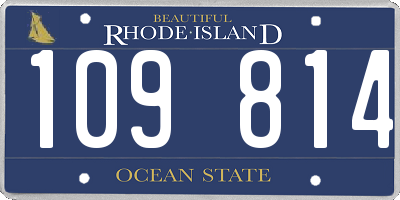 RI license plate 109814