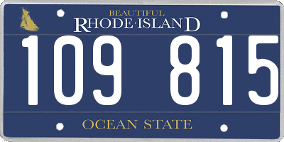 RI license plate 109815