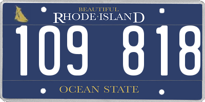 RI license plate 109818