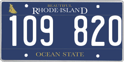 RI license plate 109820