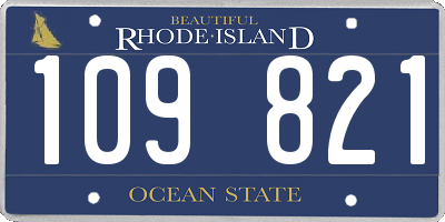 RI license plate 109821