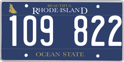 RI license plate 109822