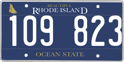 RI license plate 109823