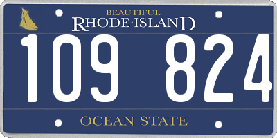RI license plate 109824