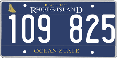 RI license plate 109825