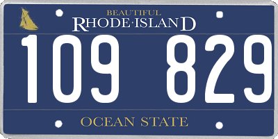 RI license plate 109829
