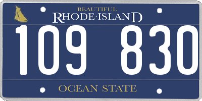 RI license plate 109830