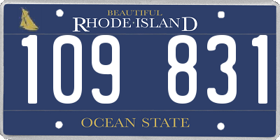 RI license plate 109831