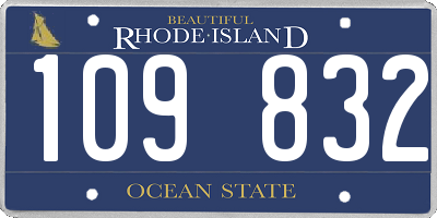 RI license plate 109832