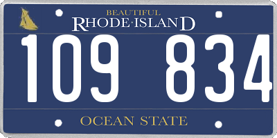 RI license plate 109834
