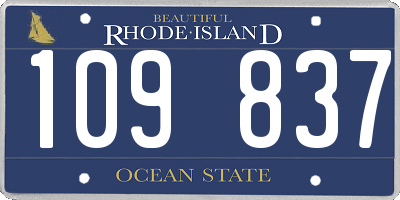 RI license plate 109837