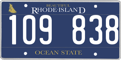 RI license plate 109838