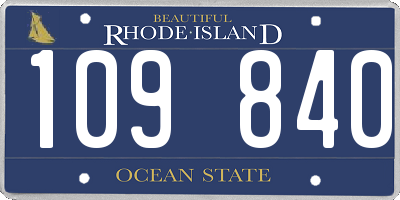 RI license plate 109840