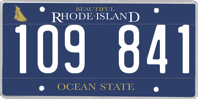RI license plate 109841