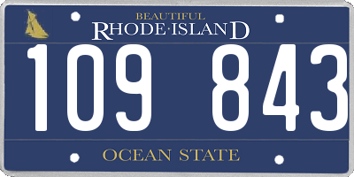 RI license plate 109843
