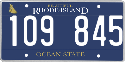 RI license plate 109845