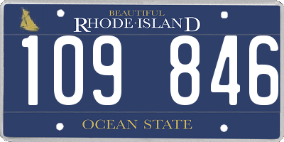 RI license plate 109846