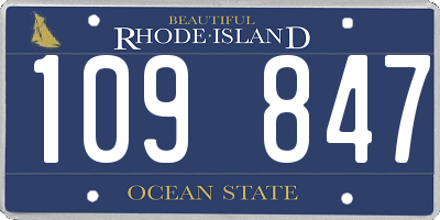 RI license plate 109847