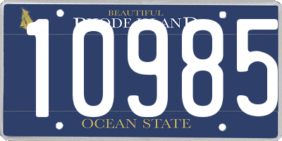 RI license plate 10985